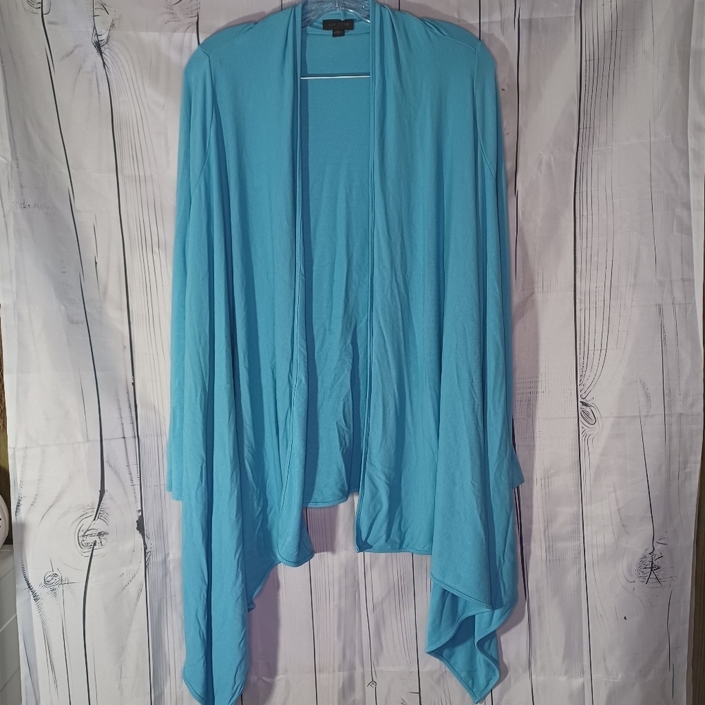 J.jill wearever collection open front teal long sleeve top